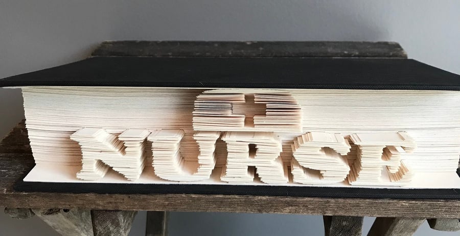 NURSE Sideways CUT & FOLD Book Folding Pattern - EMAILED PDF PATTERN