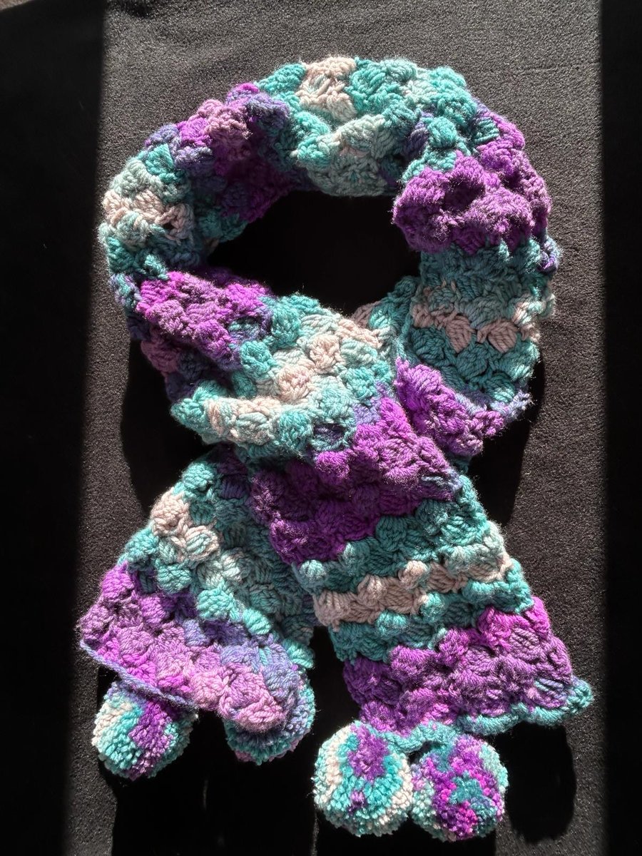 Hand Crocheted Vibrant Scarf