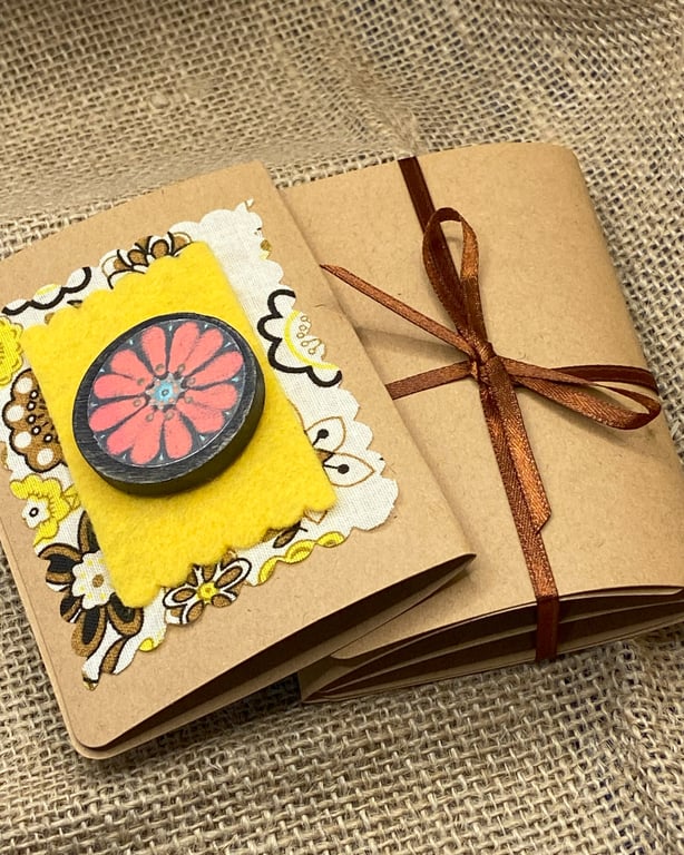 Bright Red flower wooden pin brooch perfectly imperfect