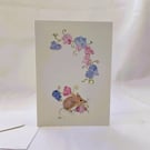 Mouse with Sweet Peas - Greetings card