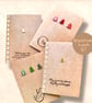 A pair of rustic recycled Christmas cards with golden trees and matching ribbon  - Image 6