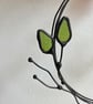 Folk Flower Mini Wreath with butterfly stained glass wall and window Hanging - Image 4