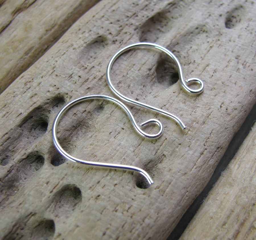 Handmade sterling silver earring hooks, supplies,findings