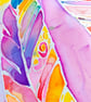 3 Shiny Feathers an original PAINTING on SILK - Image 5
