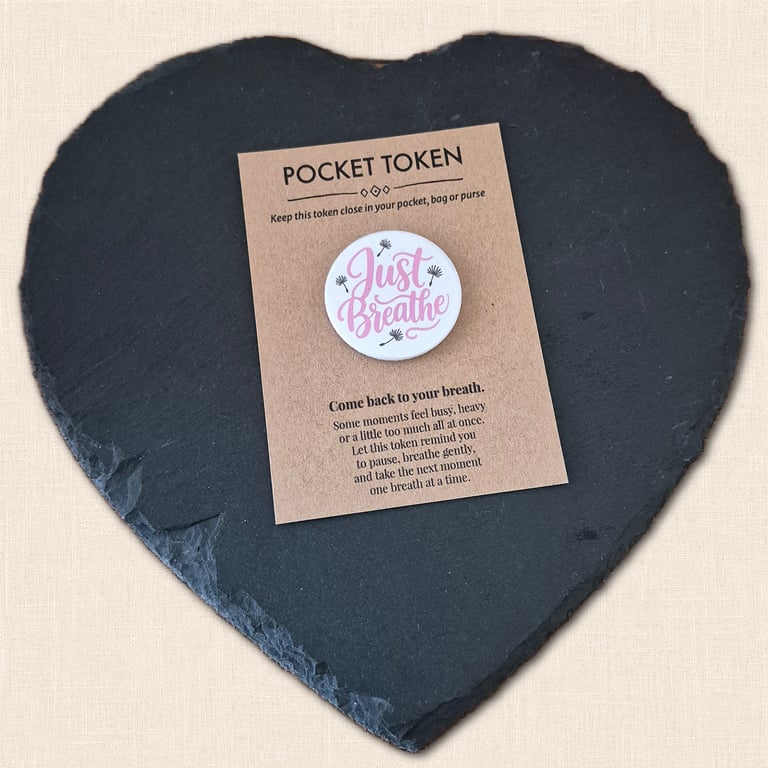 Just Breathe Pocket Token - Little Reminder to Pause