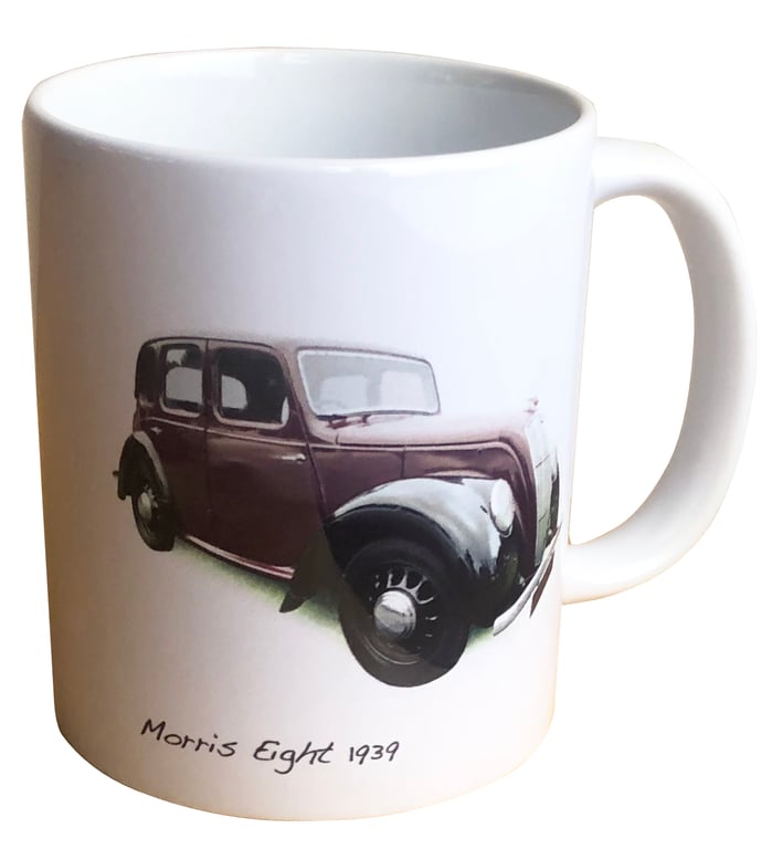 Morris Eight 1939 - 11oz Ceramic Mug - Classic pre War Small Saloon