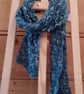 "Stream" long, thin, blue scarf