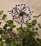 White with blue spots & pink flower plant companion perfect for pot plants
