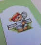 Any occasion card. Sport themed card and gift tag. Tennis. Birthday card.Ref 434 - Image 2