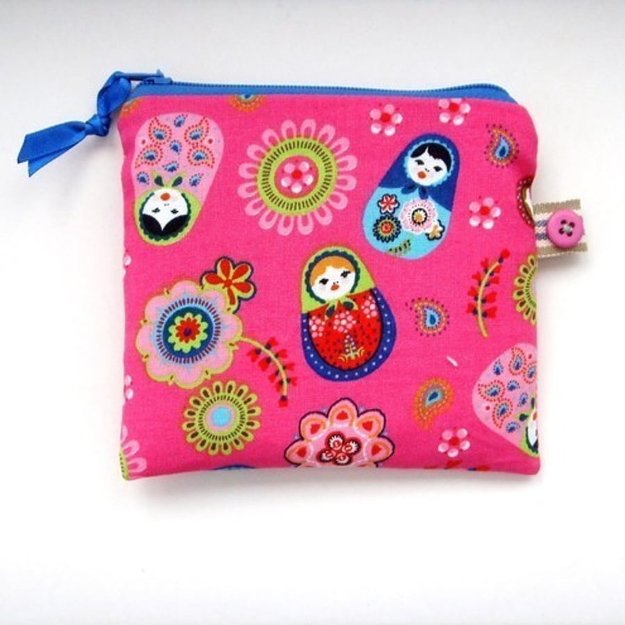 Little Russian Doll Credit Card/ Coin Purse