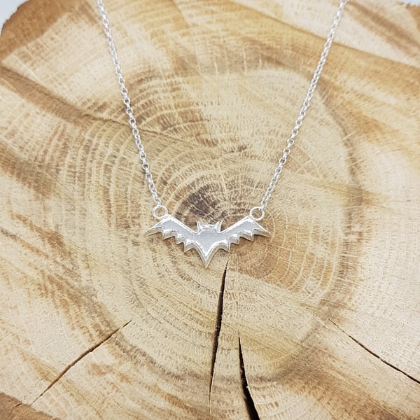 Sterling Silver Bat Necklace