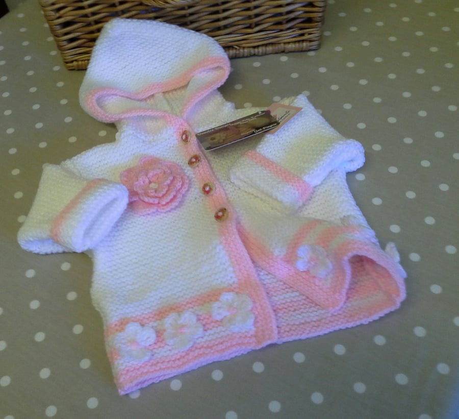 Baby Girl's Hooded Jacket-Cardigan  3-9 months