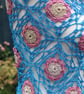 Crochet triangular shawl in sparkly  gold, pink, kingfisher blue - design LF433 - Image 5