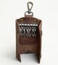 Rustic Brown Full Grain Leather Key Case Silent Snap Wrap Handmade UK - Image 4
