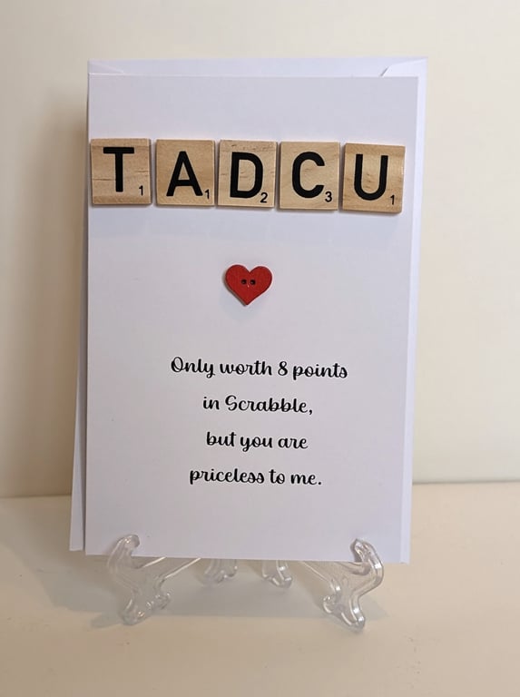 Tadcu(Grandad) only worth 8 points in Scrabble greetings card Welsh
