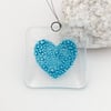 Fused Glass Bubbly Heart Hanging