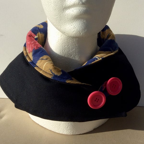 Navy blue neck warmer, scarf, snood, cowl Folksy