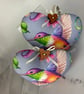 Handmade hummingbirds hanging fabric hearts set of 2 - Image 7