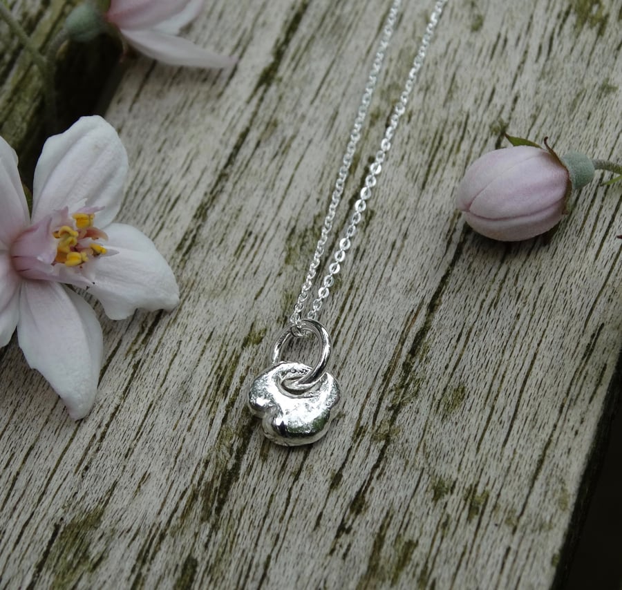 Artefact teeny tiny charm pendant in recycled silver