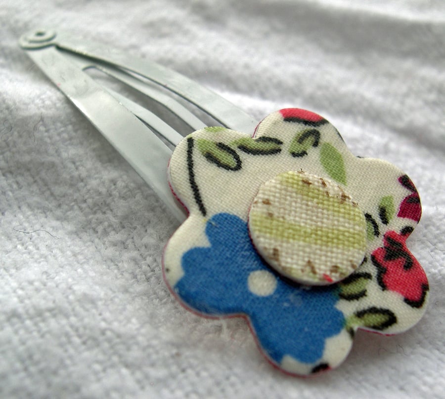 Hardened  Liberty Fabric Flower Hairclip