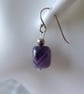 Stunning Chevron Amethyst & Sterling Silver Single Earring