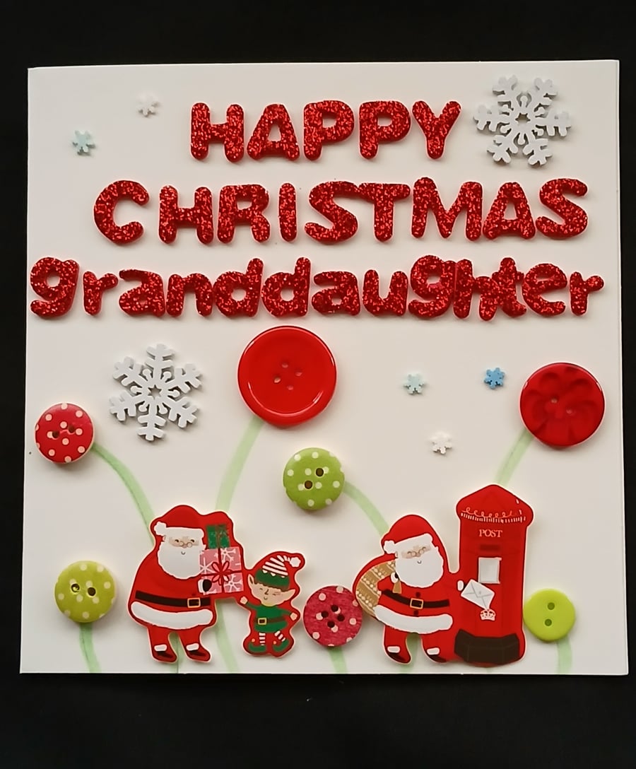Handmade, Granddaughter christmas card 