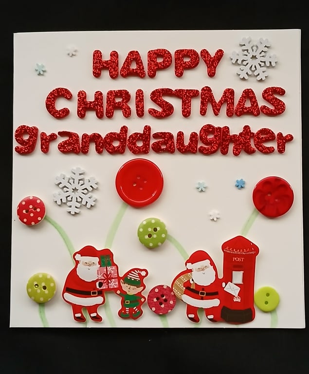Handmade, Granddaughter christmas card 