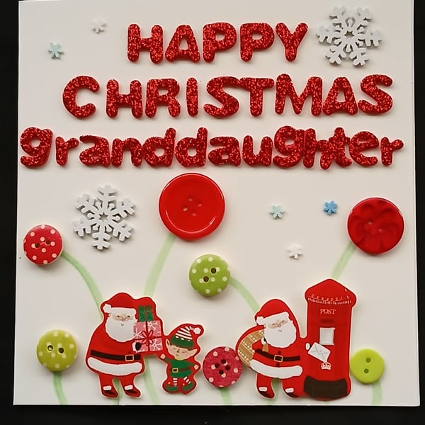 Handmade, Granddaughter christmas card 