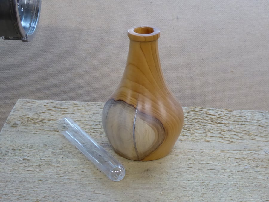 Yew Bud Vase with Alumium "weld"