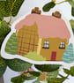     Sticker Woodland Cottage - Digital Art - Laptop and Planner Decor