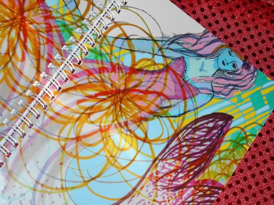 Sketchbook, notebook, mermaid, gift, school, journal, diary, art