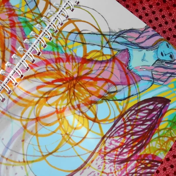 Sketchbook, notebook, mermaid, gift, school, journal, diary, art