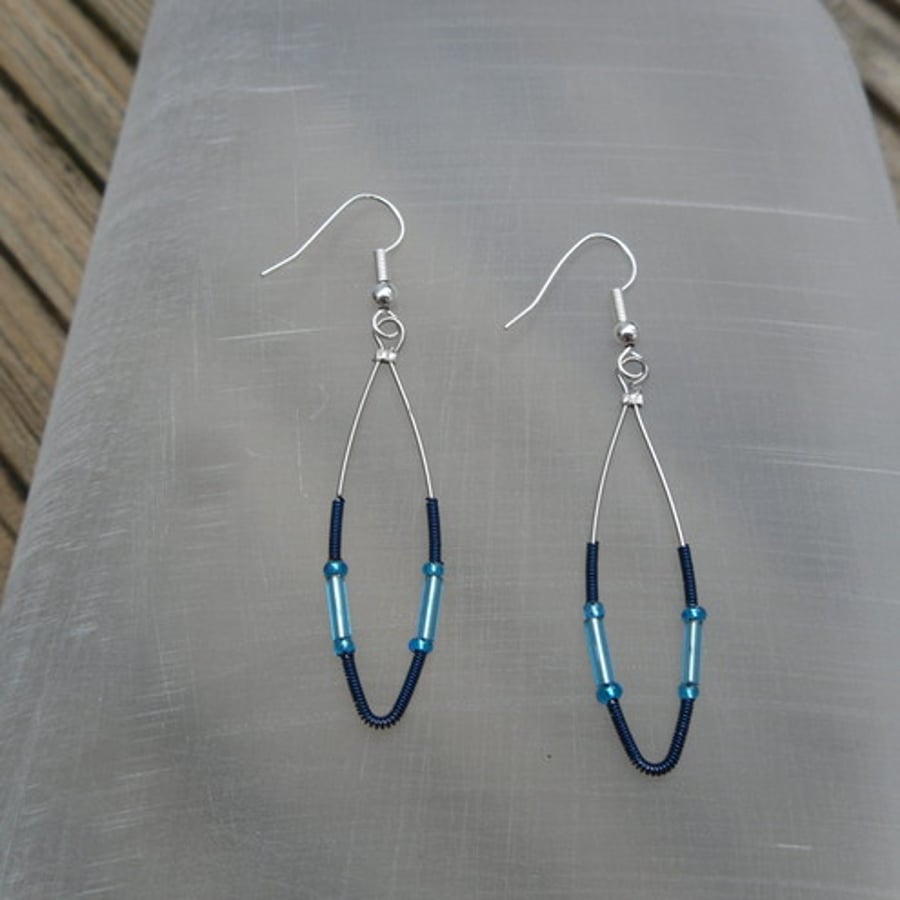 Blue Wire Earrings