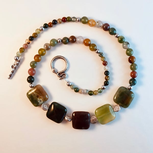 Fancy Jasper Necklace - Earth And Forest - Handmade In Devon