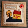 Handmade, fabric, free motion machine embroidery New Home cards  