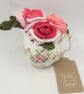 Pink Crochet Roses in Mini Vintage Jug