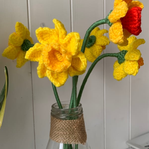  Crochet Daffodil flowers, forever flowers 