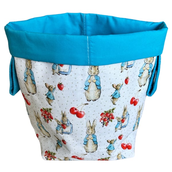 Rabbit Print Fabric Basket