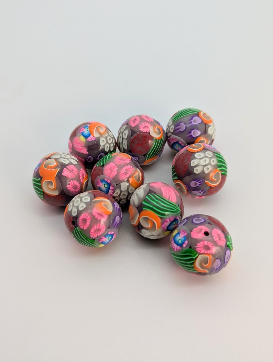 Polymer Clay Aquarium Beads - Set of 9