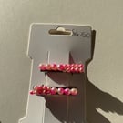 Big and small pink pearl hair clips