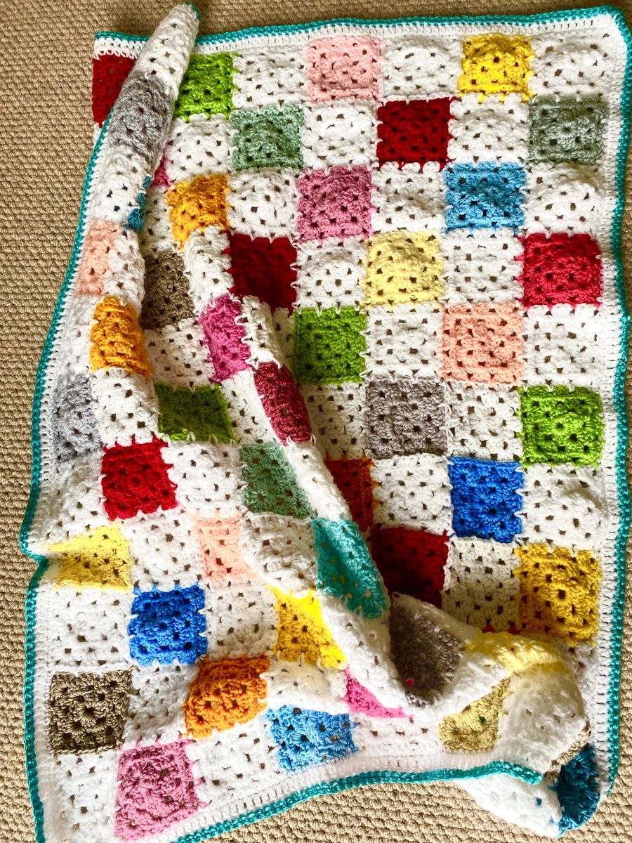 Crochet Battenburg blanket