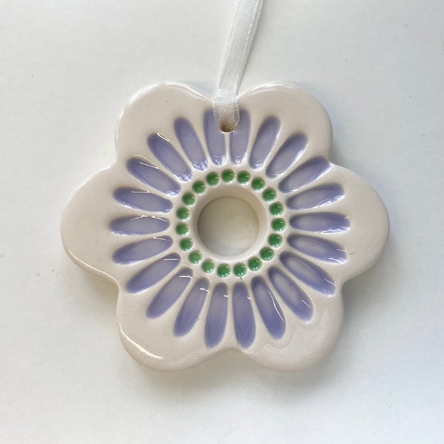 Ceramic flower decoration lilac