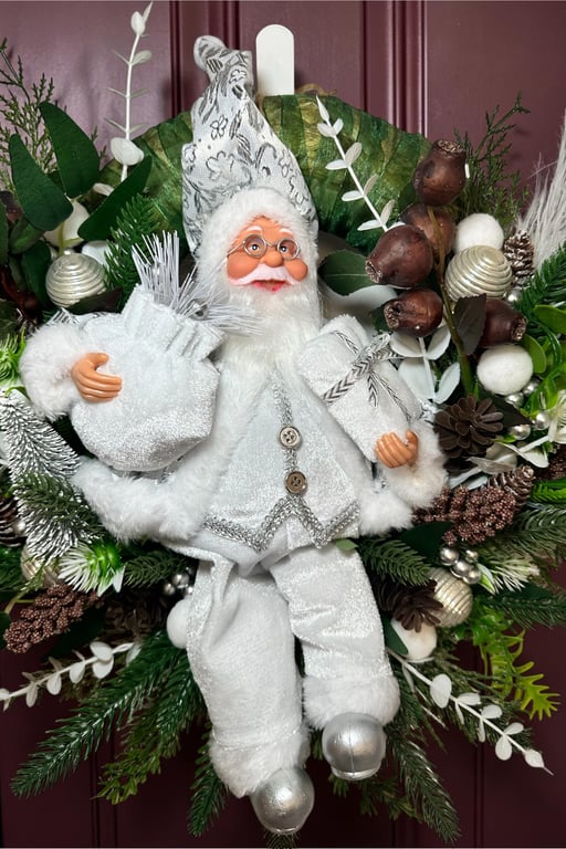 Santa Frostwhisper Winter Door Wreath