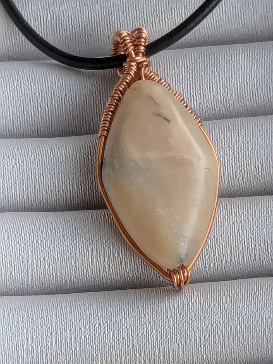 African Opal and copper pendant 