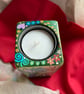 Upcycled unique hand painted tea light holder - Image 2