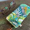 Floral velvet glasses case zip pouch