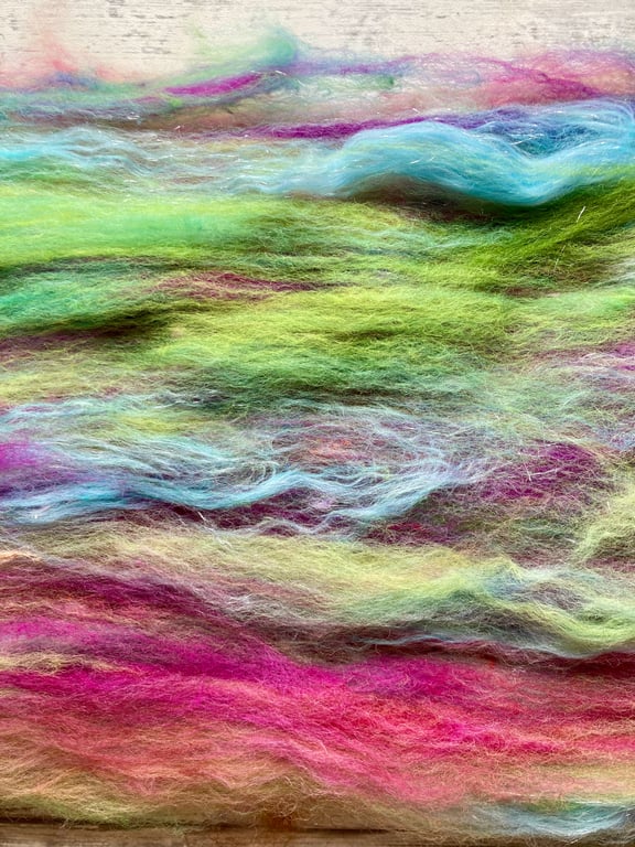 Mini Faery fluff fibre batt Forest 50g