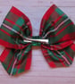 MacGregor Red & Green Tartan Ribbon Hair Bow Clip In  - Image 4