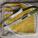Handmade tote bag  leaf design( ikea fabric)