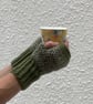 FINGERLESS MITTS , gloves ' Rambler'  Soft wool blend. Green. - Image 5